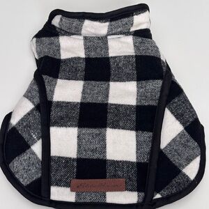 Used Eddie Bauer Black and White Checkered Pet Jacket. Small.